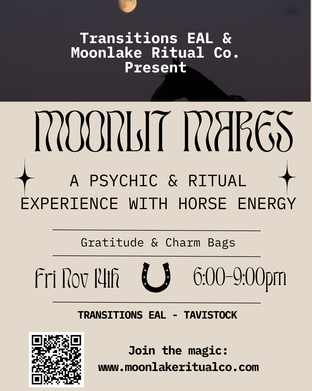 Friday Nov 14th - Moonlit Mares: A Psychic & Ritual Experience with Horse Energy
