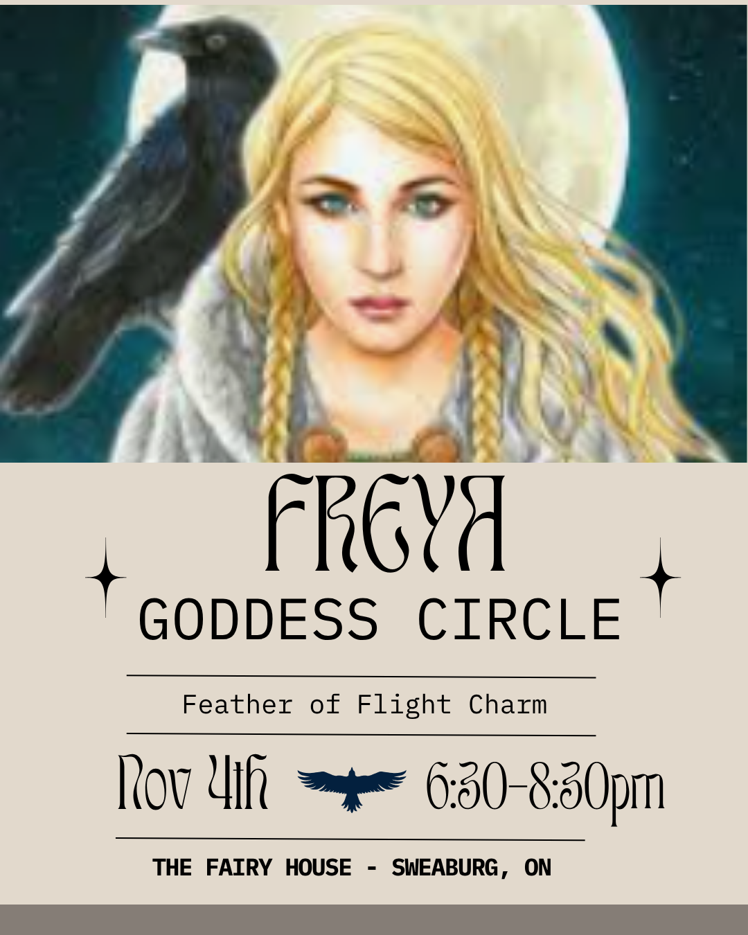 Tues Nov 4th - November Goddess Circle: Freya’s Feather of Flight Charm