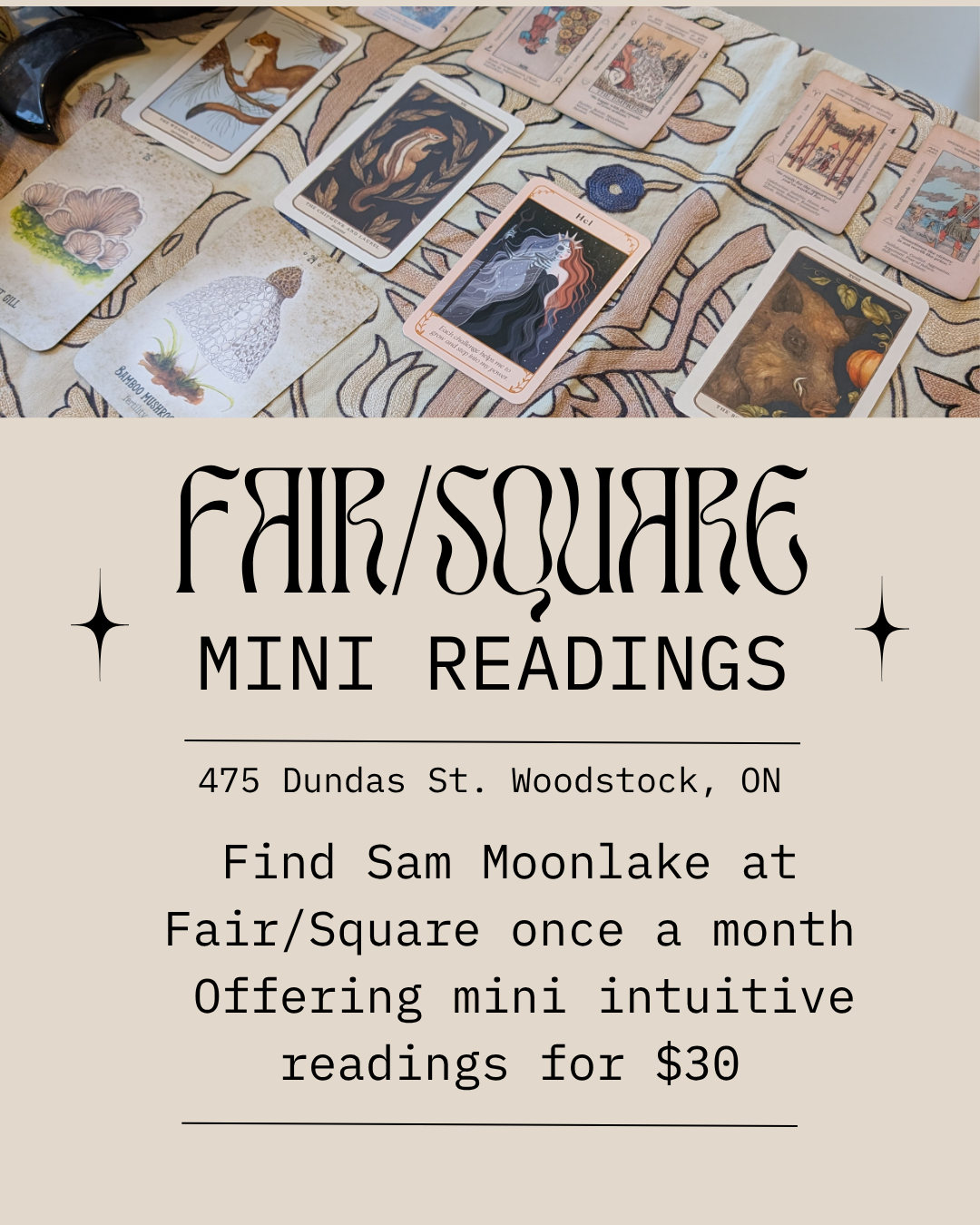 Fair/Square Mini Readings with Sam Moonlake