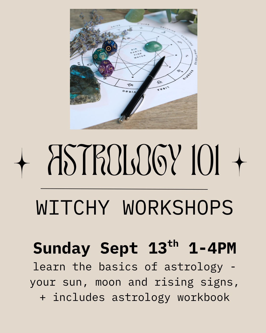 Astrology 101 Workshop - Sunday September 13th - 1-4pm