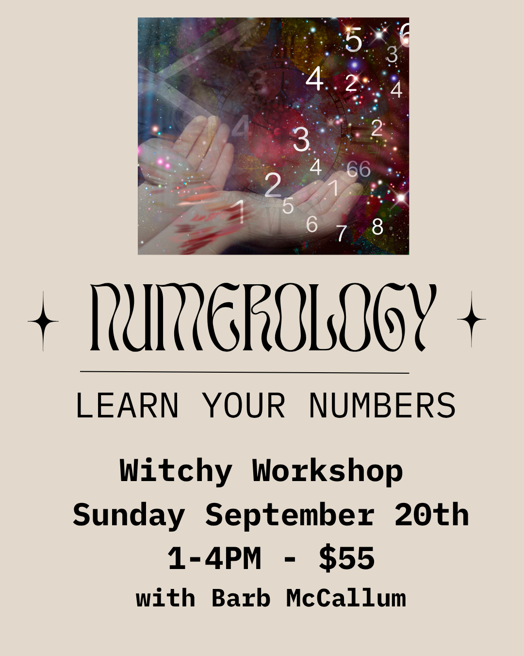 Numerology 101 Workshop - Sunday September 20th - 1-4pm