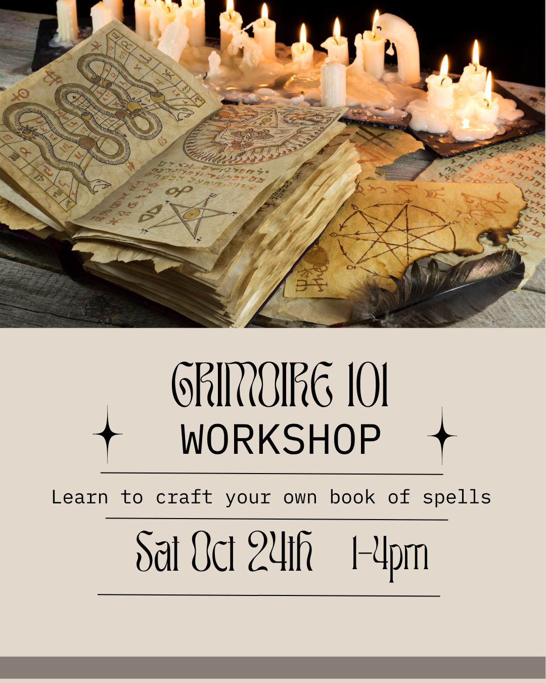 Grimoire 101 Workshop - Sat Oct 24th - 1-4pm