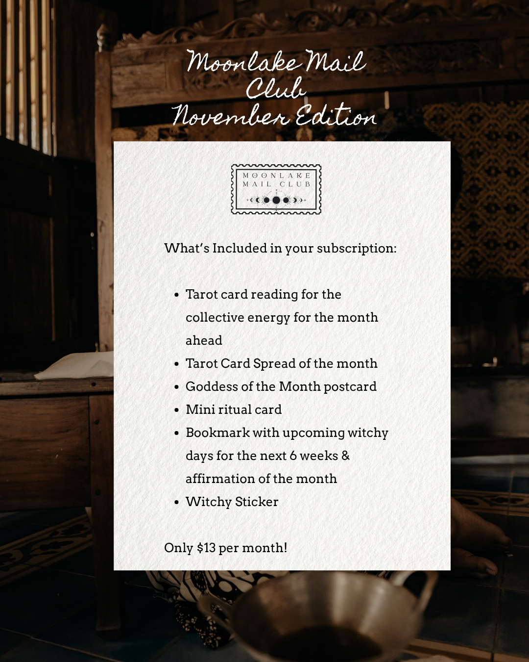 Moonlake Tarot & Ritual Mail Club