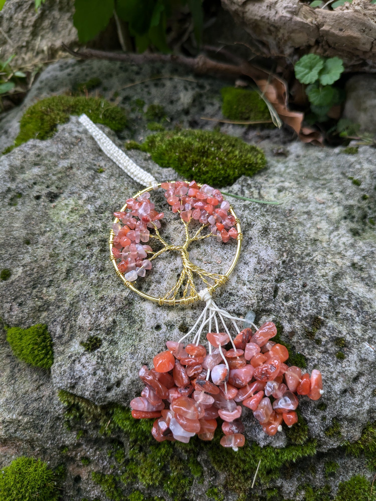 Carnelian Crystal Tree of Life Hanger