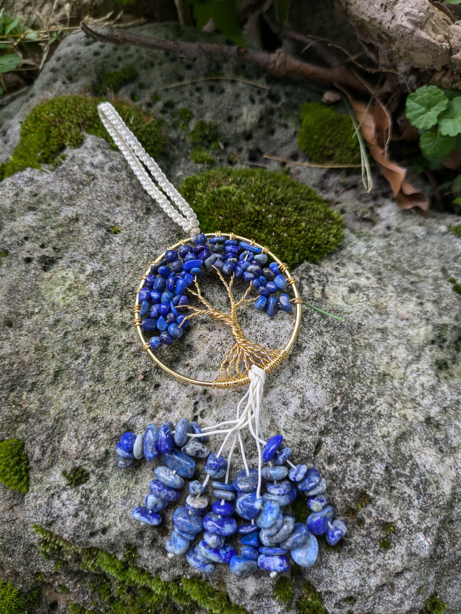 Lapis Lazuli Crystal Tree of Life Hanger