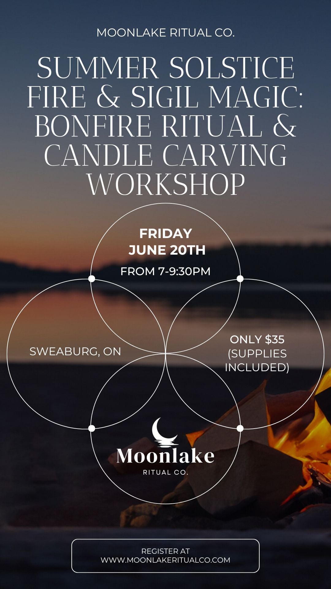 Fri June 20th - Summer Solstice - Fire & Sigil Magic: Bonfire Ritual & Candle Carving Ritual Evening🔥